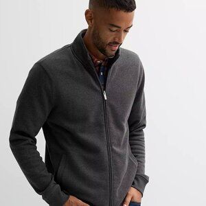 NWT Men's Sonoma Gray Sweater Fleece Full-Zip Large
